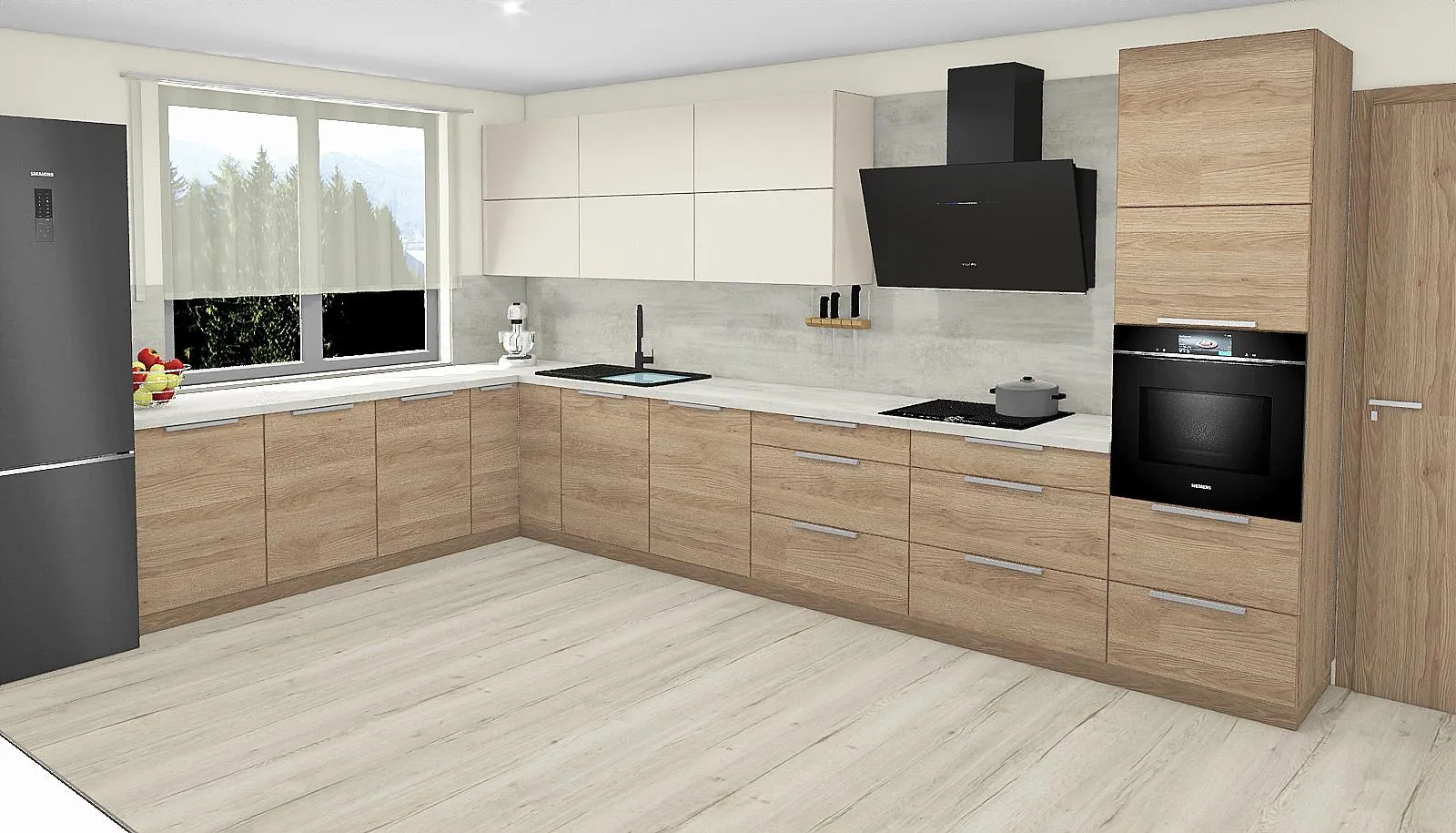 3D návrh kuchyně, Otradov – zakázkový truhlář